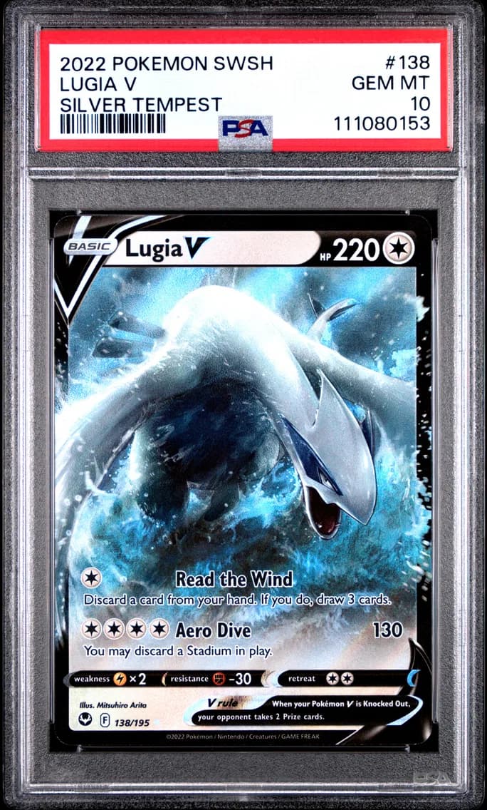 Lugia V, Sword & Shield Silver Tempest, PSA 10