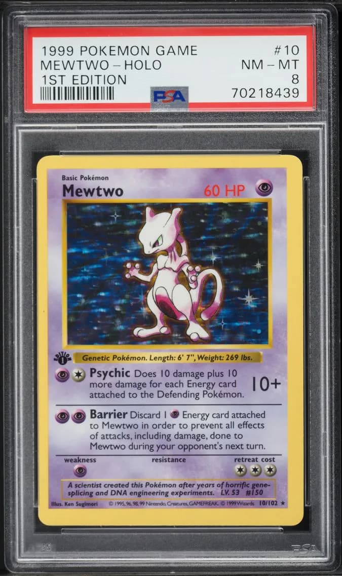 Mewtwo-Holo 1st Edition, Game, PSA 8