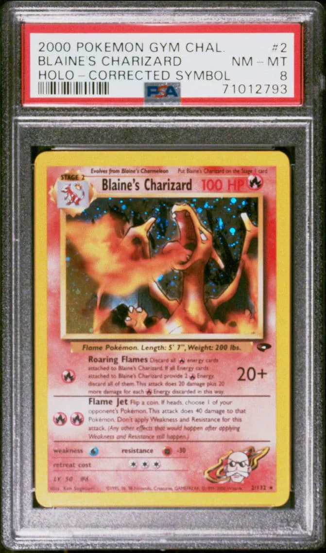 Blaine's Charizard, Gym Challenge, PSA 8