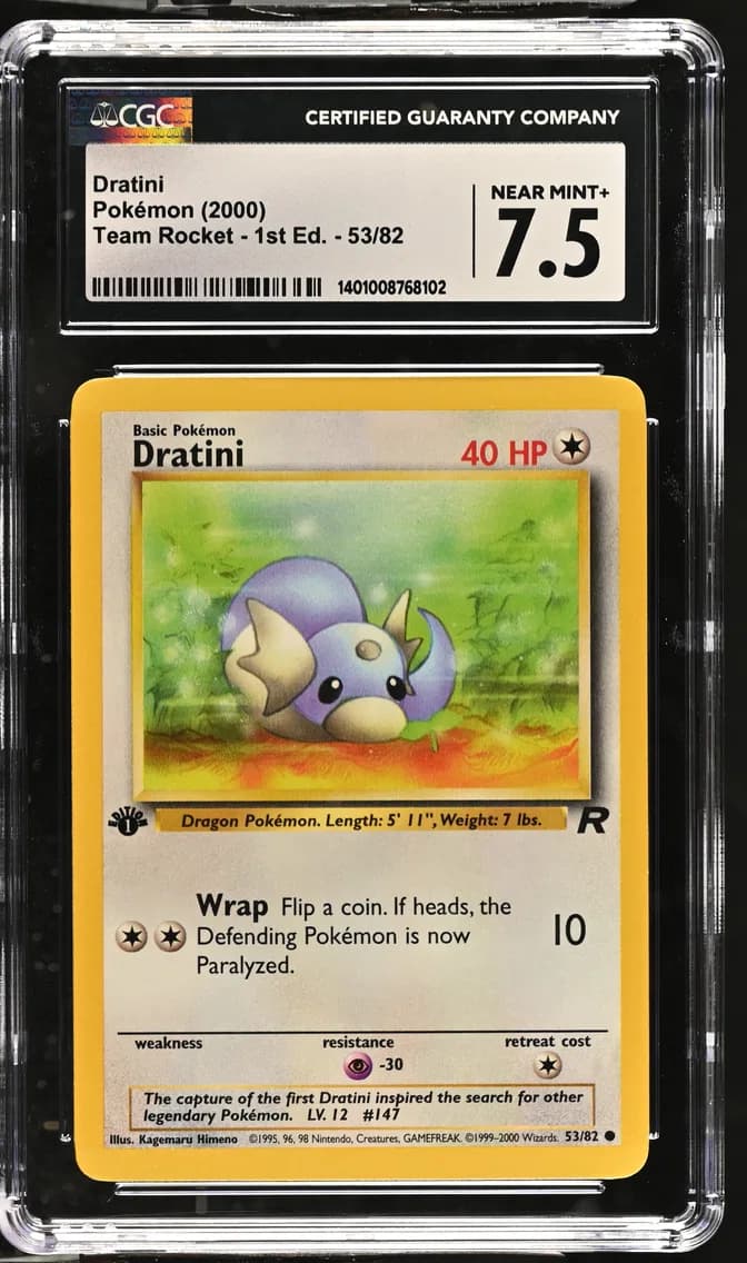 Dratini, Team Rocket - 1st Edition, CGC 7.5