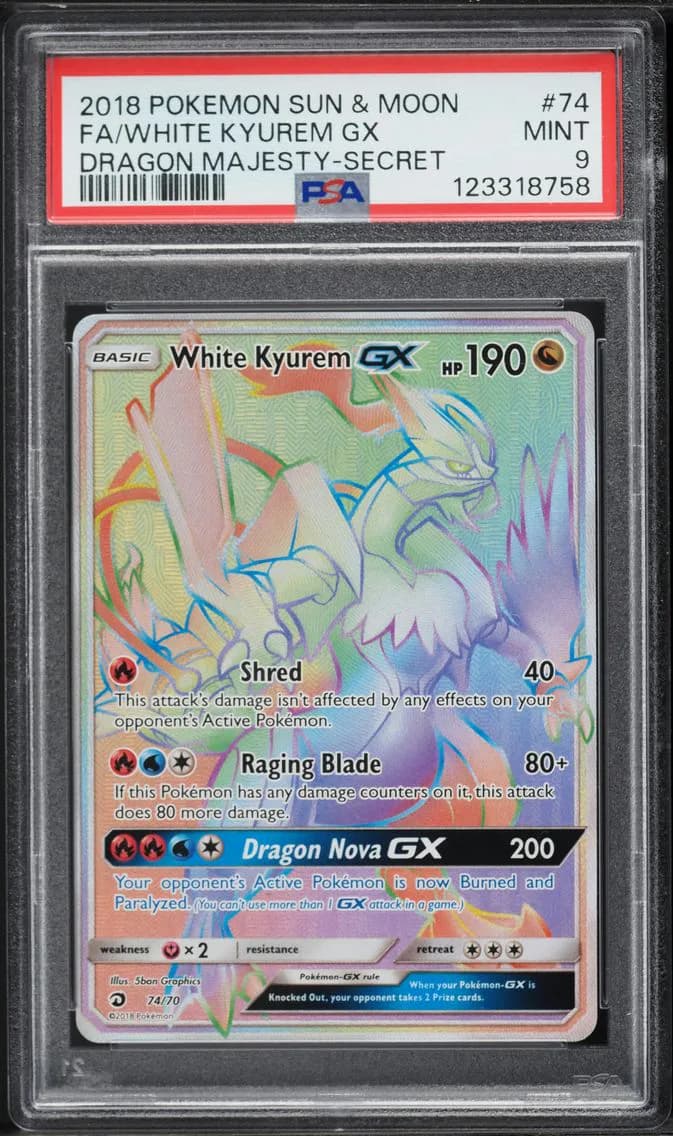 White Kyurem GX, Sun & Moon Dragon Majesty, PSA 9