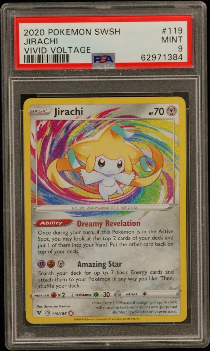 Jirachi, Sword & Shield Vivid Voltage, PSA 9