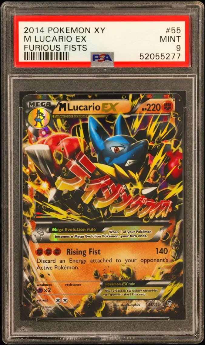 M Lucario EX, XY Furious Fists, PSA 9