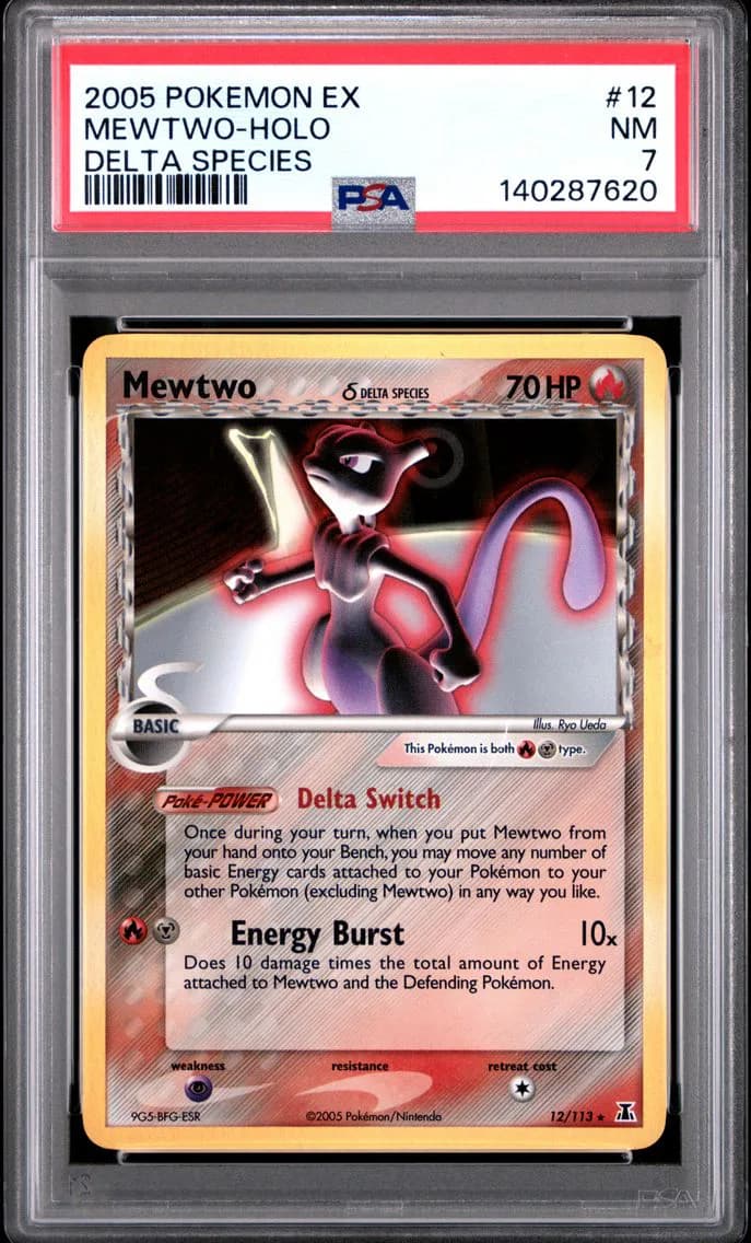 Mewtwo-Holo, EX Delta Species, PSA 7