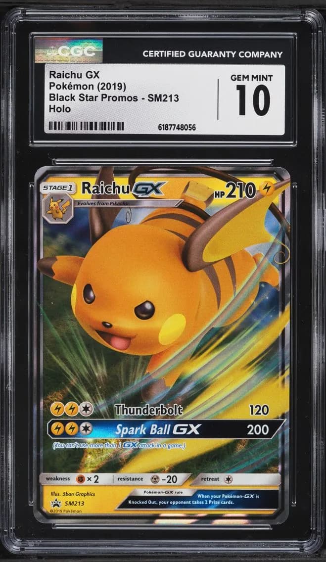 Raichu GX, Black Star Promos - Sun & Moon, CGC 10