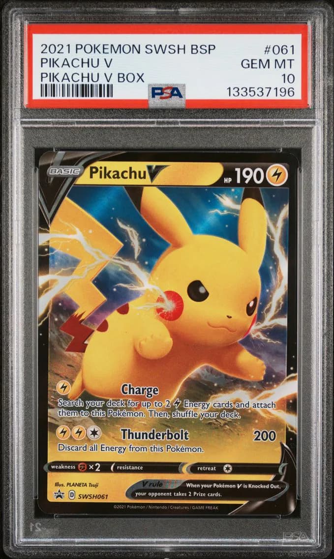 Pikachu V, Swsh Black Star Promo, PSA 10