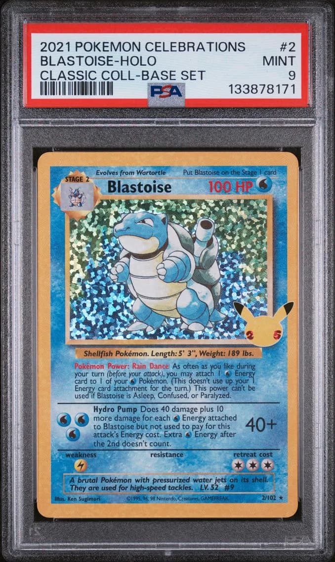Blastoise-Holo, Celebrations Classic Collection, PSA 9
