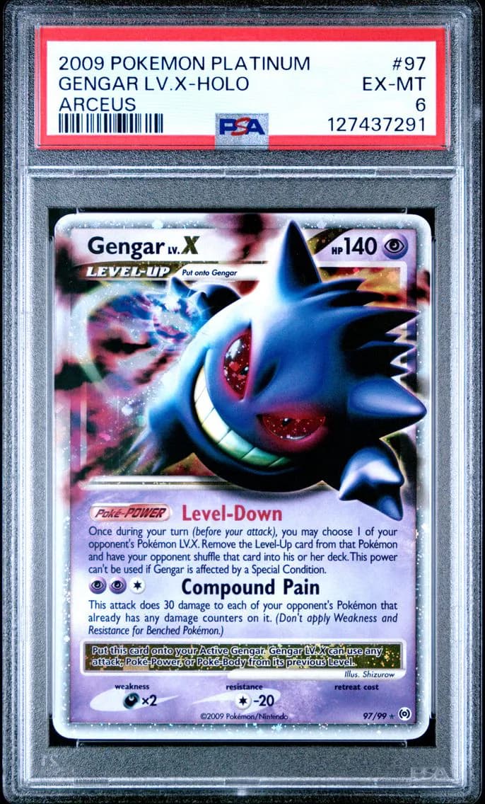 Gengar LV.X-Holo, Platinum Arceus, PSA 6