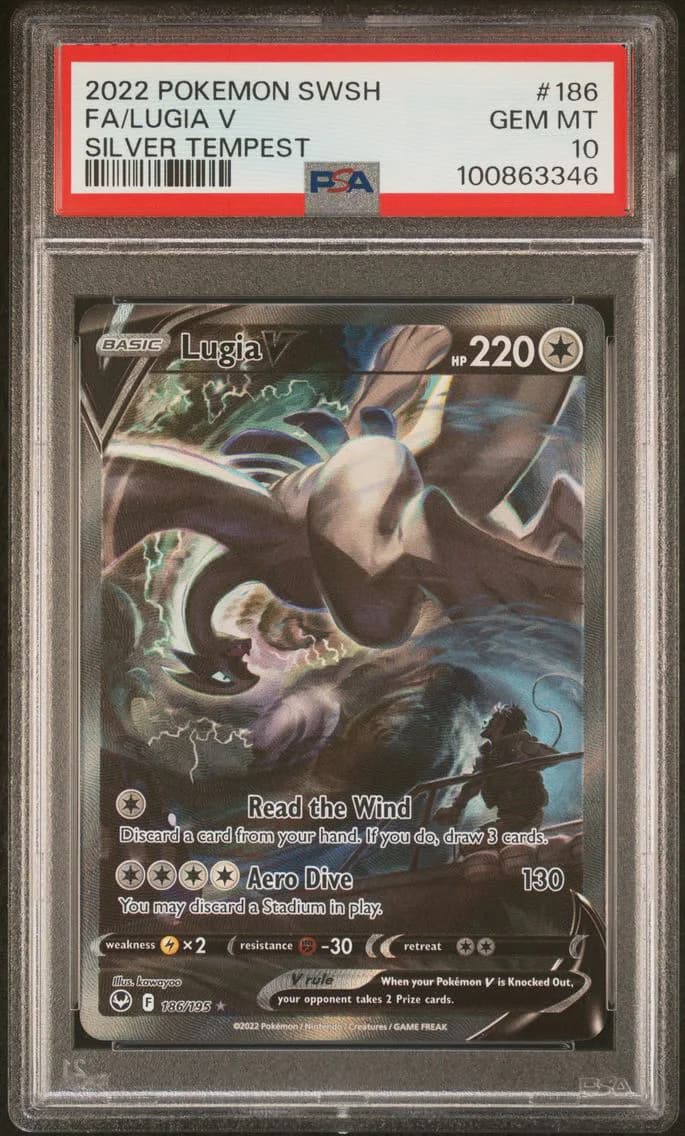 Lugia V, Sword & Shield Silver Tempest, PSA 10