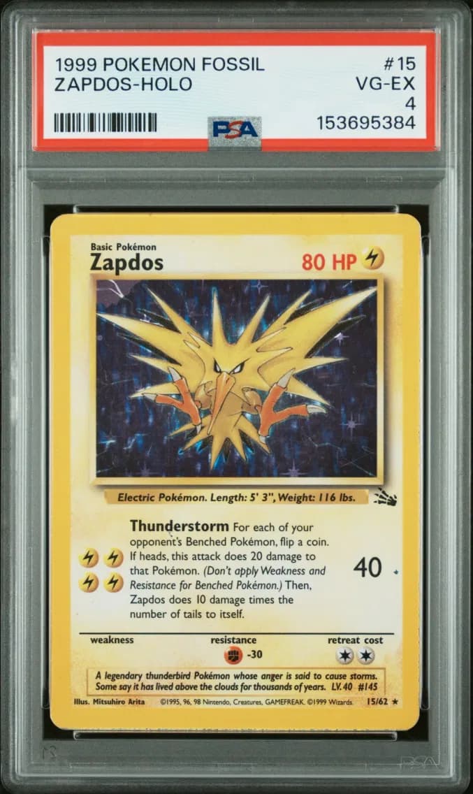 Zapdos-Holo, Fossil, PSA 4
