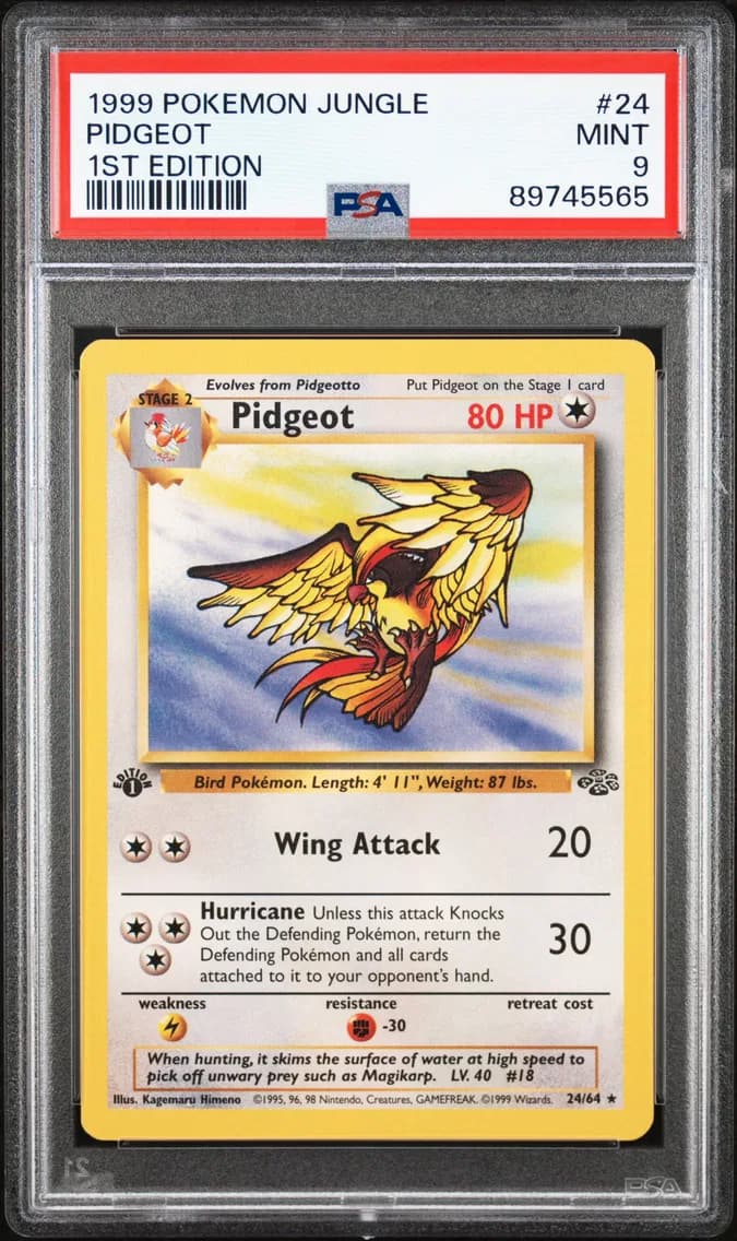 Pidgeot 1st Edition, Jungle, PSA 9