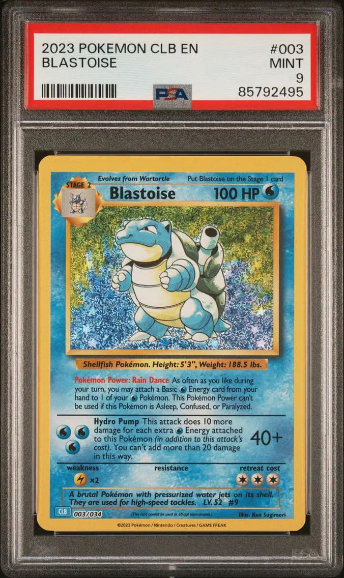 Blastoise, Clb-Trading Card Game Classic Blastoise & Suicune EX Deck, PSA 9