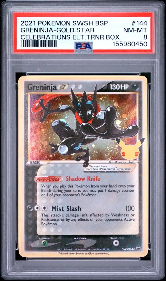 Greninja-Gold Star, Swsh Black Star Promo, PSA 8