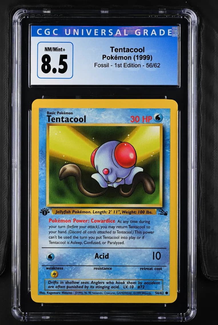 Tentacool, Fossil - 1st Edition, CGC 8.5