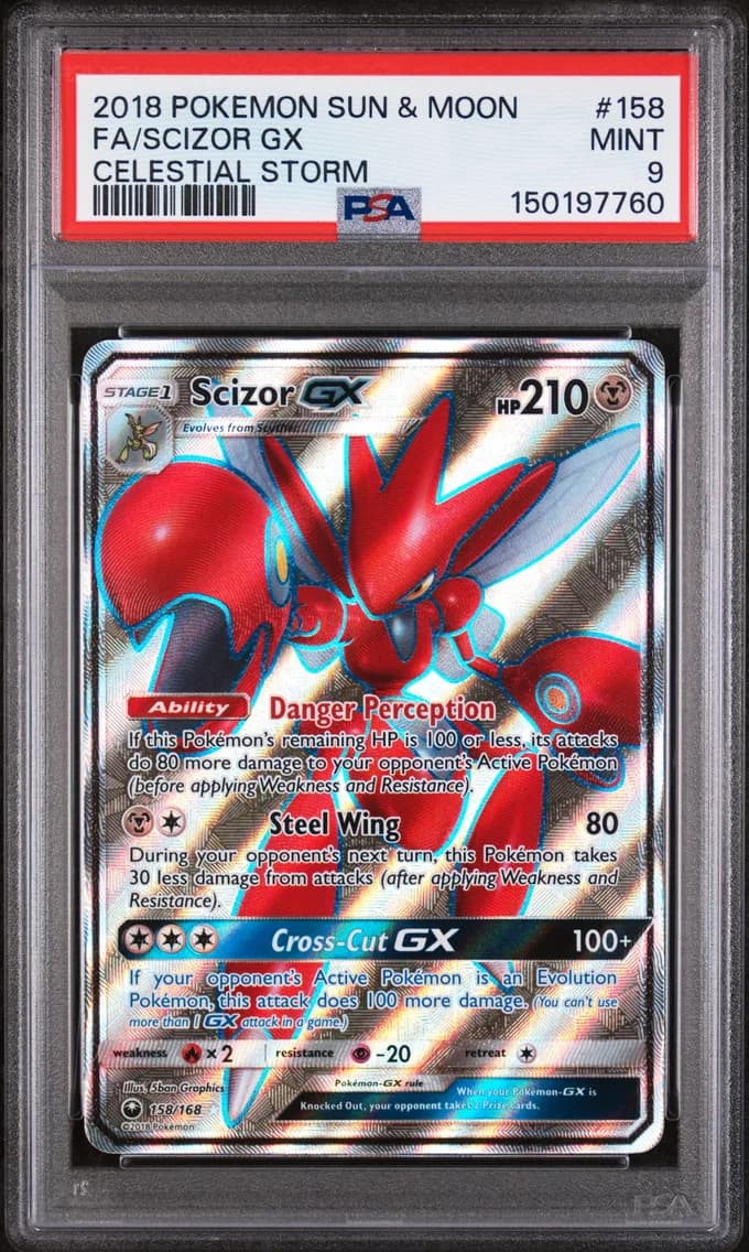 Scizor GX, Sun & Moon Celestial Storm, PSA 9
