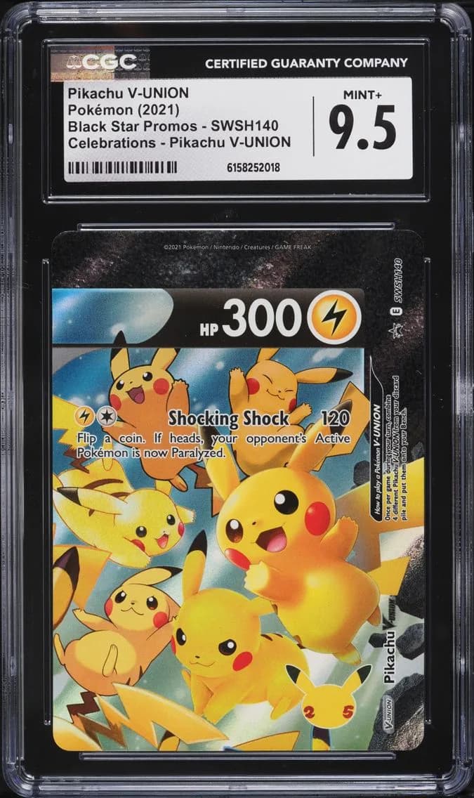 Pikachu V-UNION, Black Star Promos - Sword & Shield, CGC 9.5