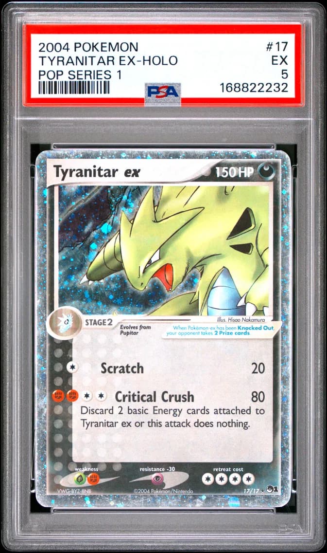 Tyranitar EX-Holo, Pop Series 1, PSA 5
