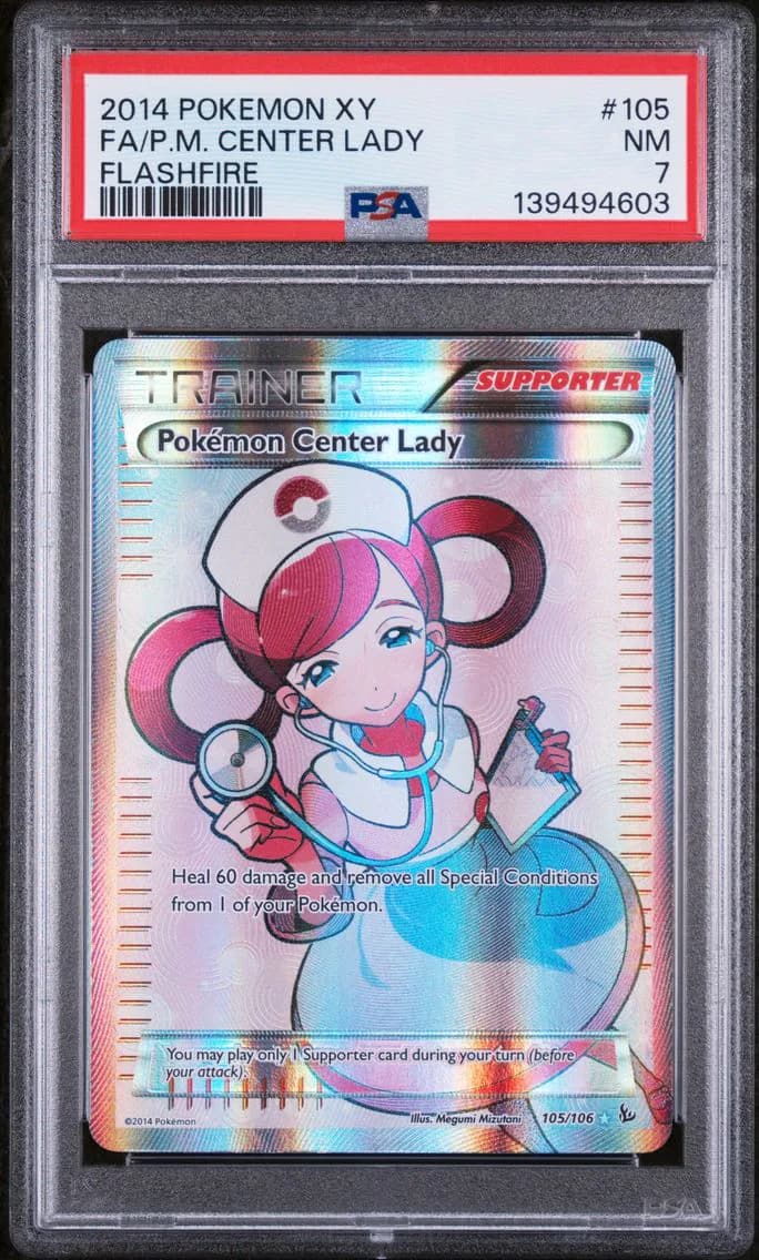 Pokemon Center Lady, XY Flashfire, PSA 7