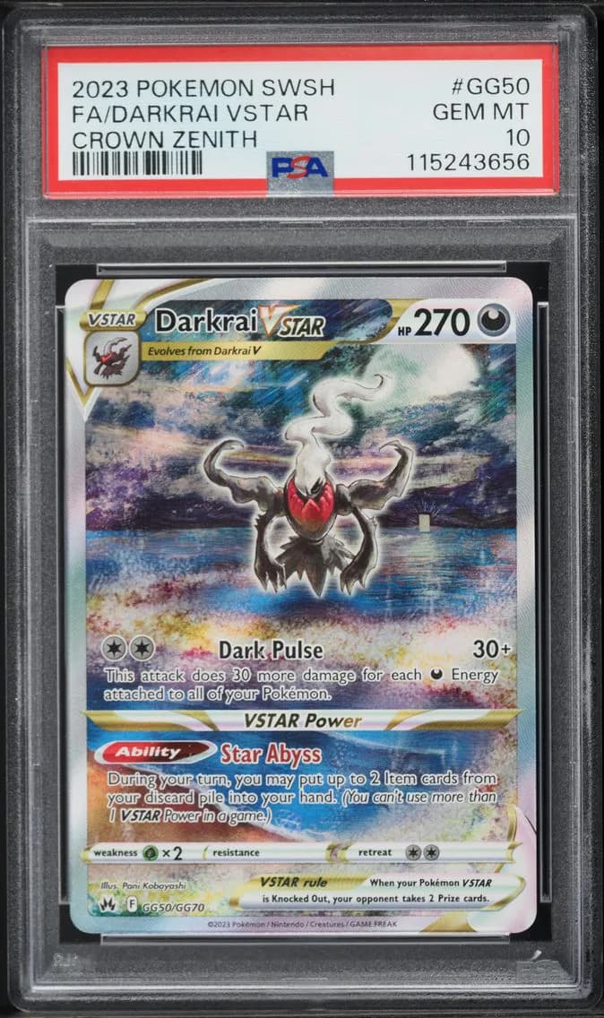 Darkrai VSTAR, Sword and Shield Crown Zenith, PSA 10
