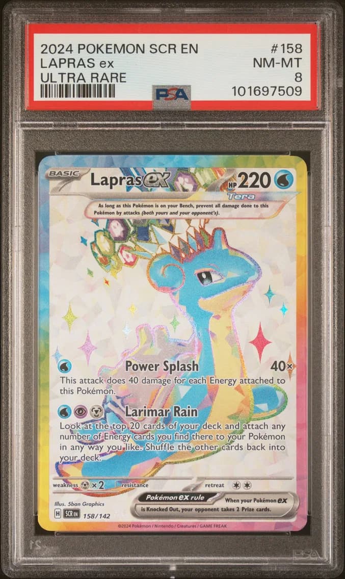 Lapras EX, Stellar Crown, PSA 8
