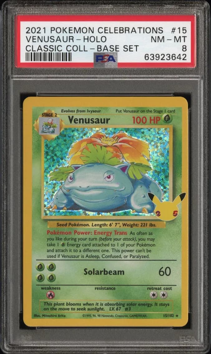 Venusaur-Holo, Celebrations Classic Collection, PSA 8