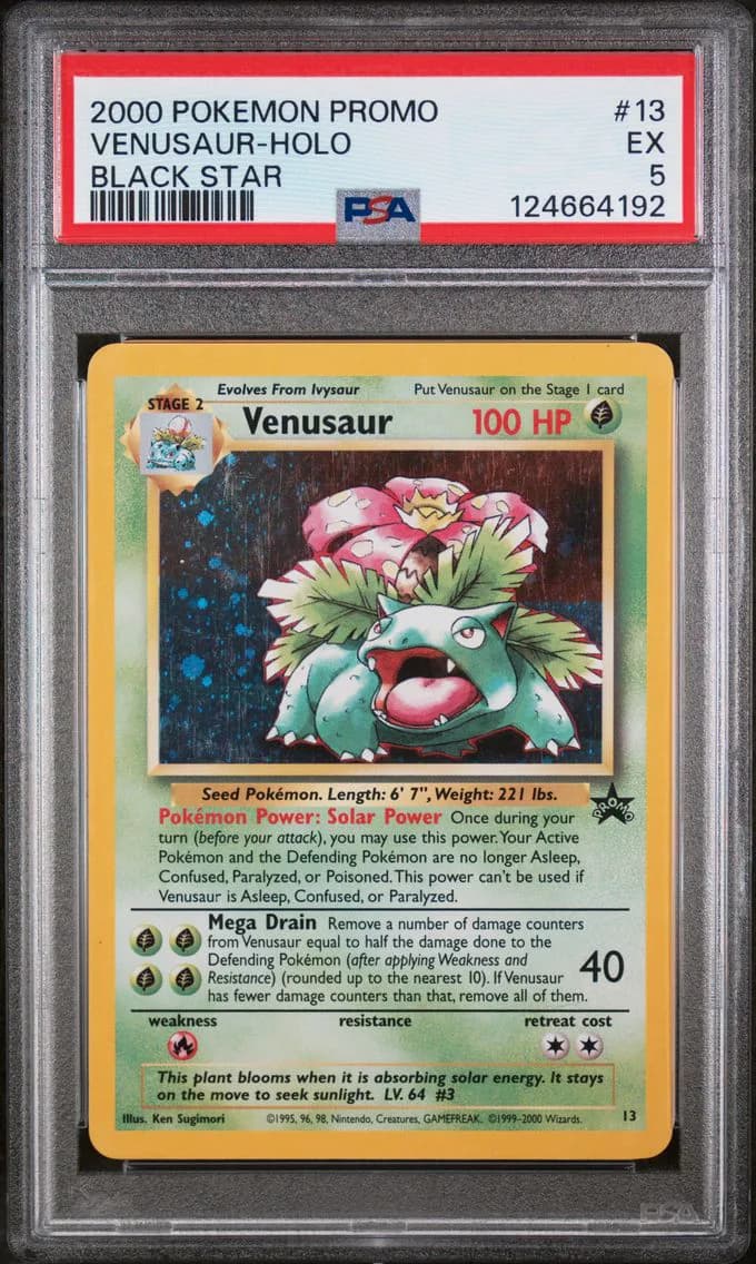 Venusaur-Holo, Promo Black Star, PSA 5