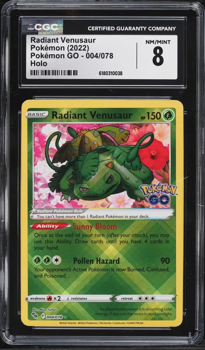 Radiant Venusaur, Pokémon GO, CGC 8