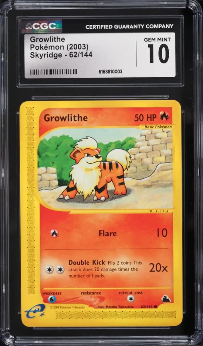 Growlithe, Skyridge, CGC 10