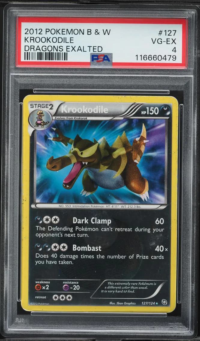Krookodile, Black & White Dragons Exalted, PSA 4