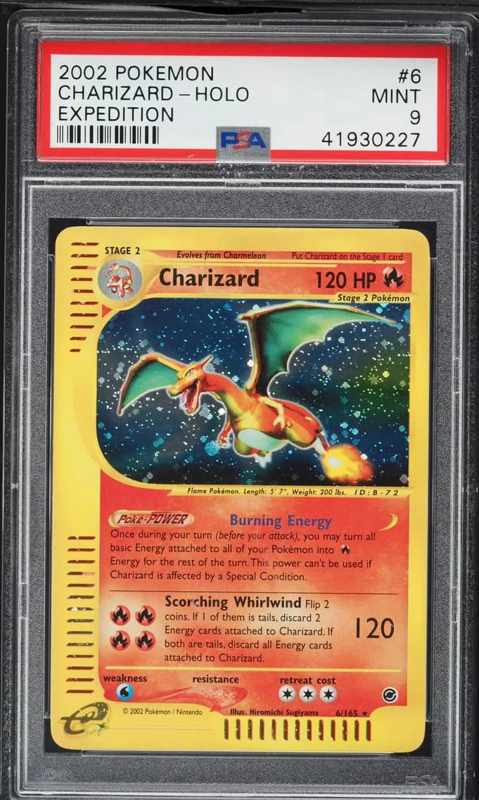 Charizard-Holo, Expedition, PSA 9