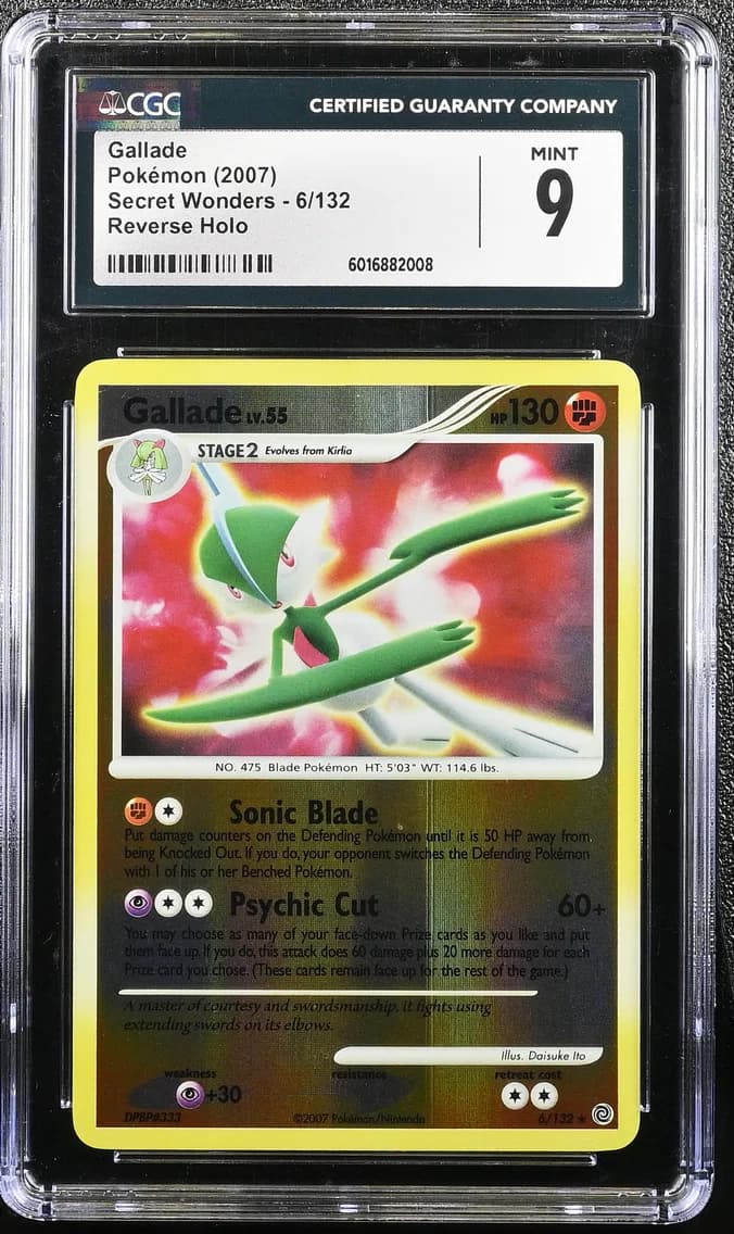 Gallade Reverse Holo, Secret Wonders, CGC 9