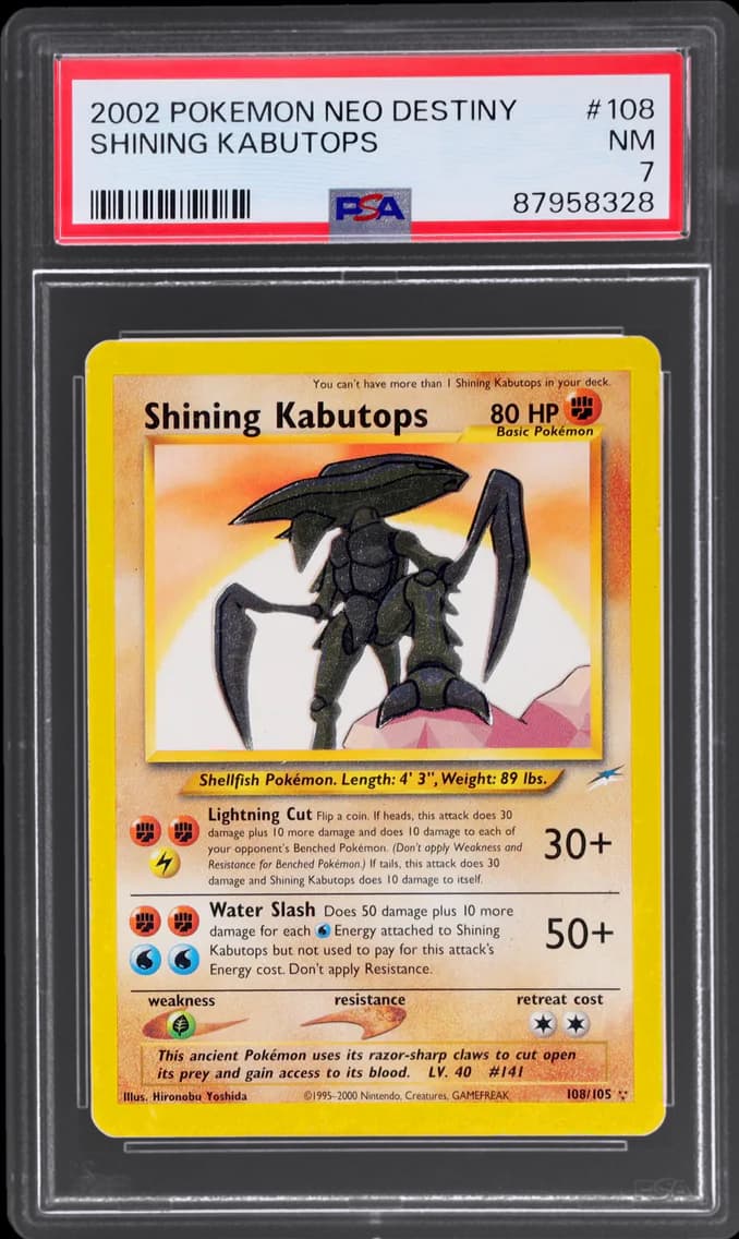Neo Destiny Shining Kabutops, Neo Destiny, PSA 7