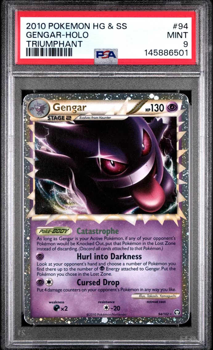 Gengar-Holo, Heartgold & Soulsilver Triumphant, PSA 9