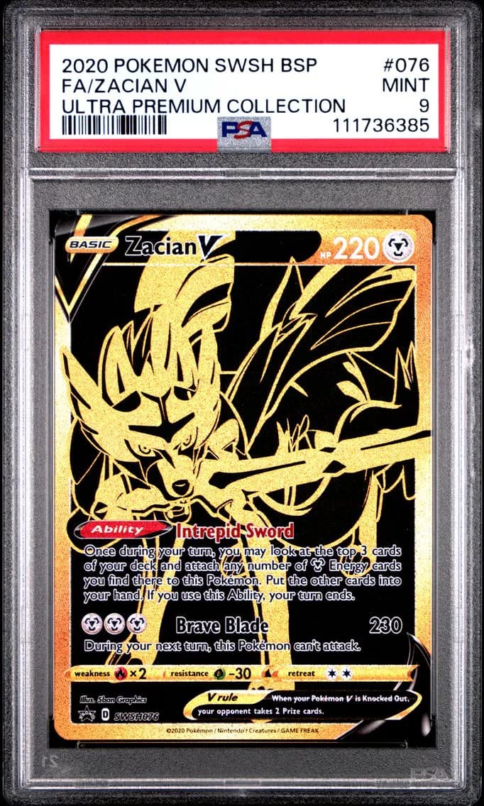 Zacian V, Swsh Black Star Promo, PSA 9