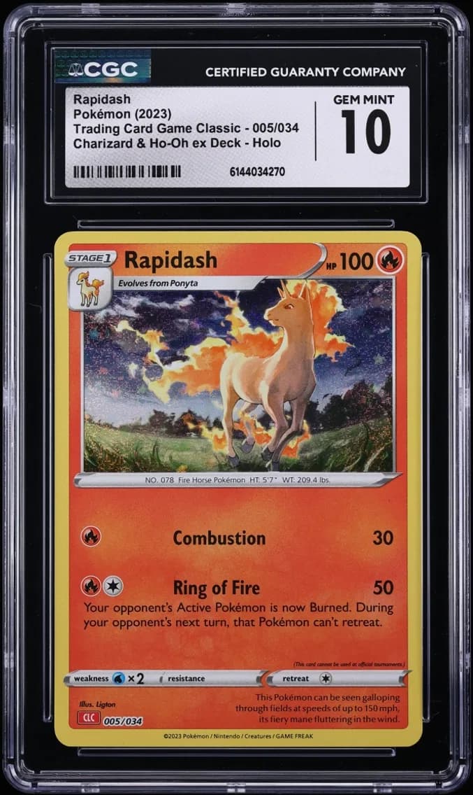 Rapidash, Trading Card Game Classic - CLV, CLC, CLB, CGC 10