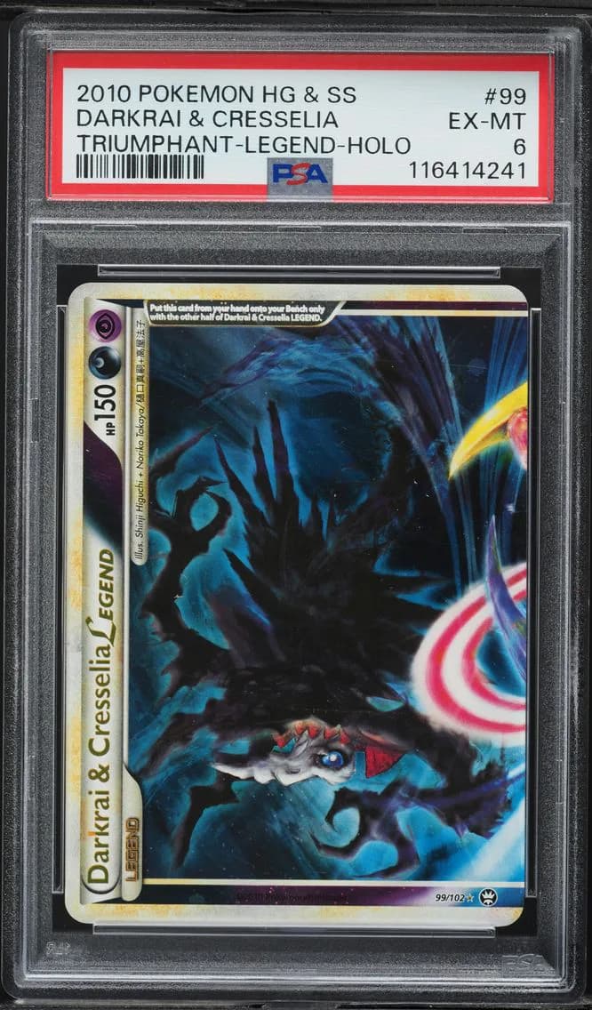 Darkrai & Cresselia Legend-Holo, Heartgold & Soulsilver Triumphant, PSA 6