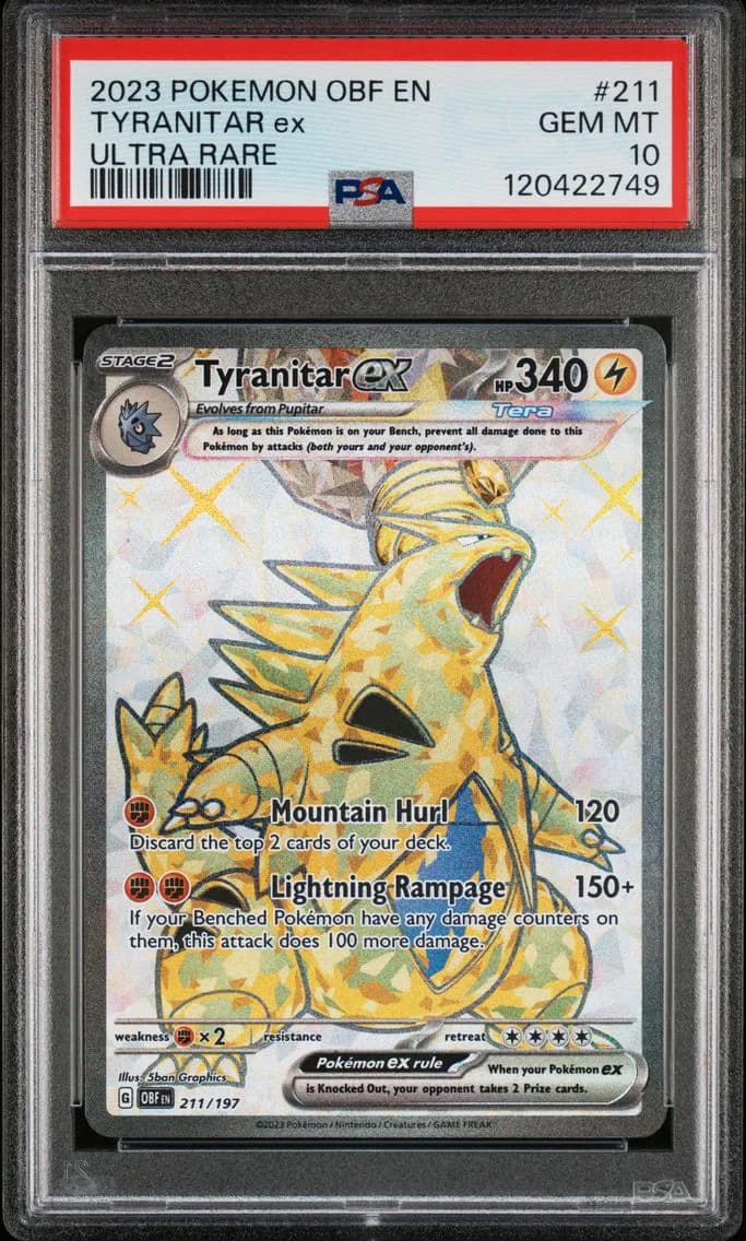 Tyranitar EX, Obsidian Flames, PSA 10