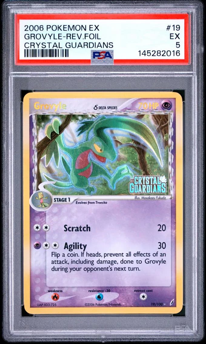 Grovyle-Reverse Foil, EX Crystal Guardians, PSA 5