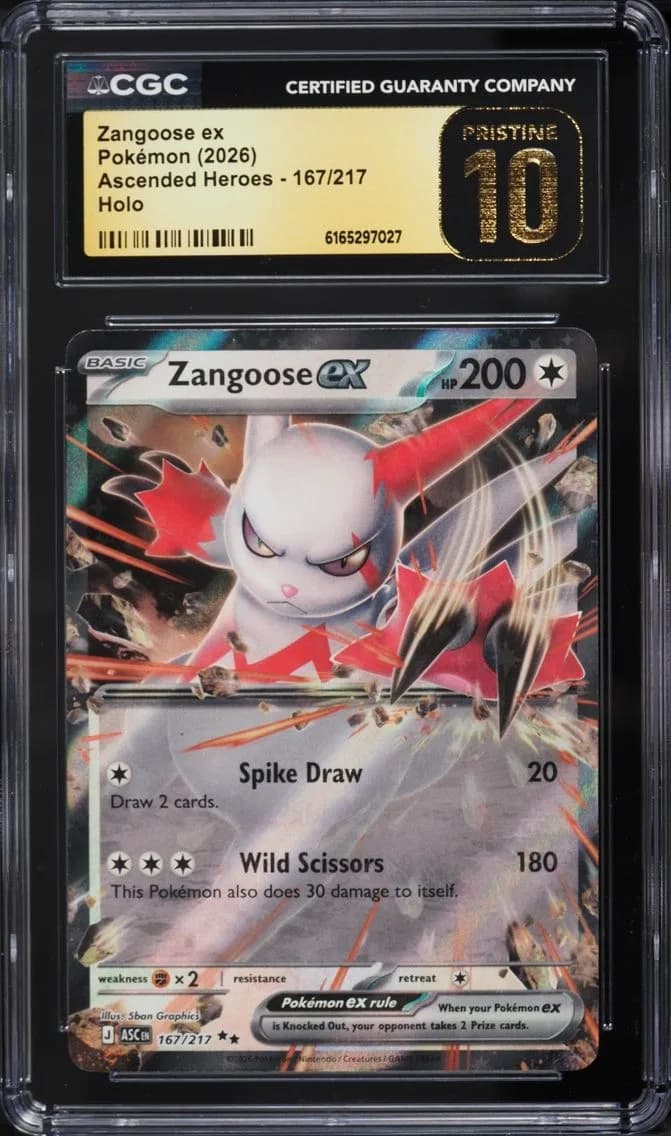 Zangoose Ex, Ascended Heroes, CGC 10