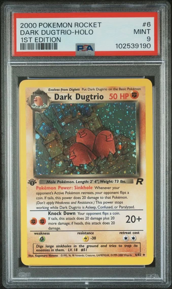 Dark Dugtrio-Holo, Rocket, PSA 9