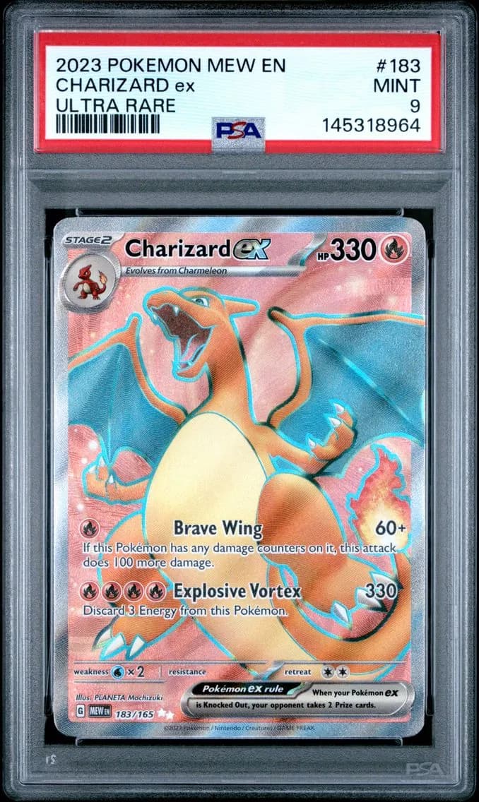 Charizard EX, 151, PSA 9