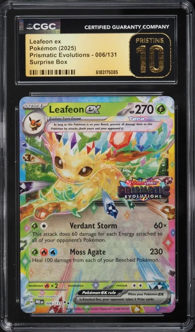 Leafeon ex, Prismatic Evolutions, CGC 10