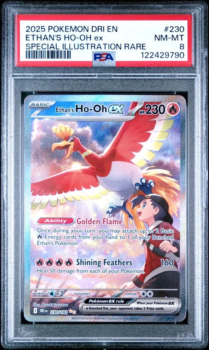 Ethan's HO-Oh EX, Destined Rivals, PSA 8