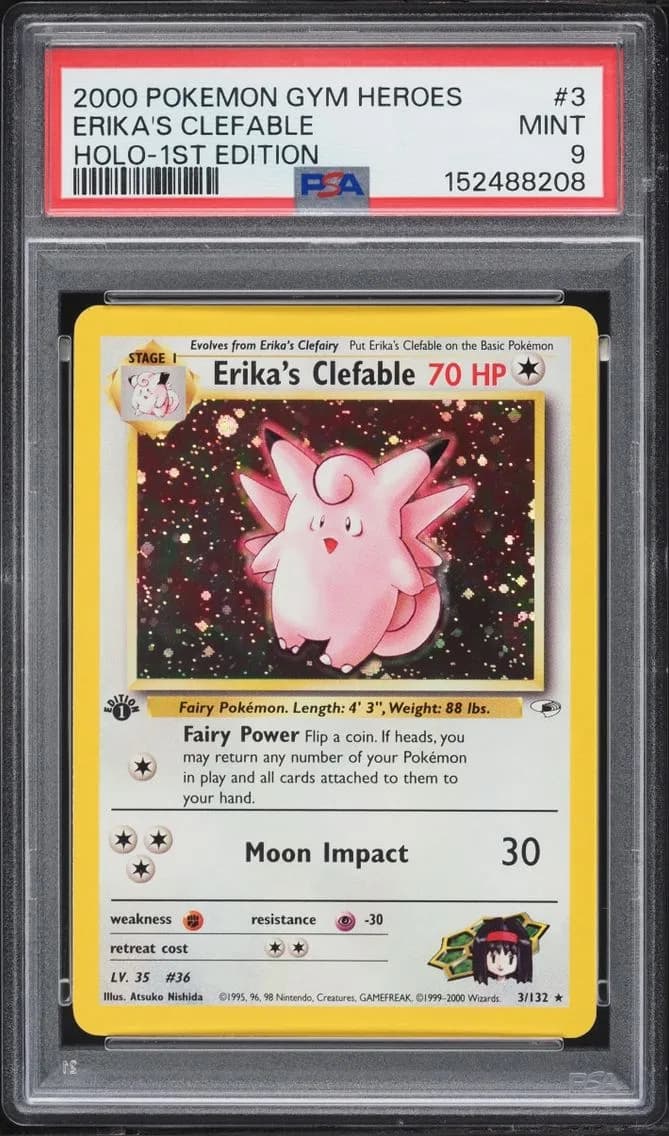 Erika's Clefable, Gym Heroes, PSA 9