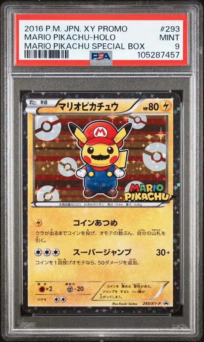 Mario Pikachu, Japanese XY Promo, PSA 9