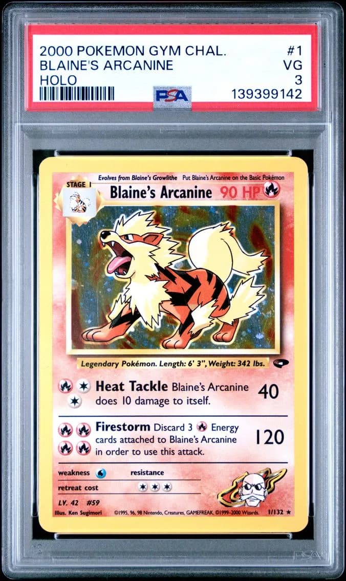 Blaine's Arcanine, Gym Challenge, PSA 3