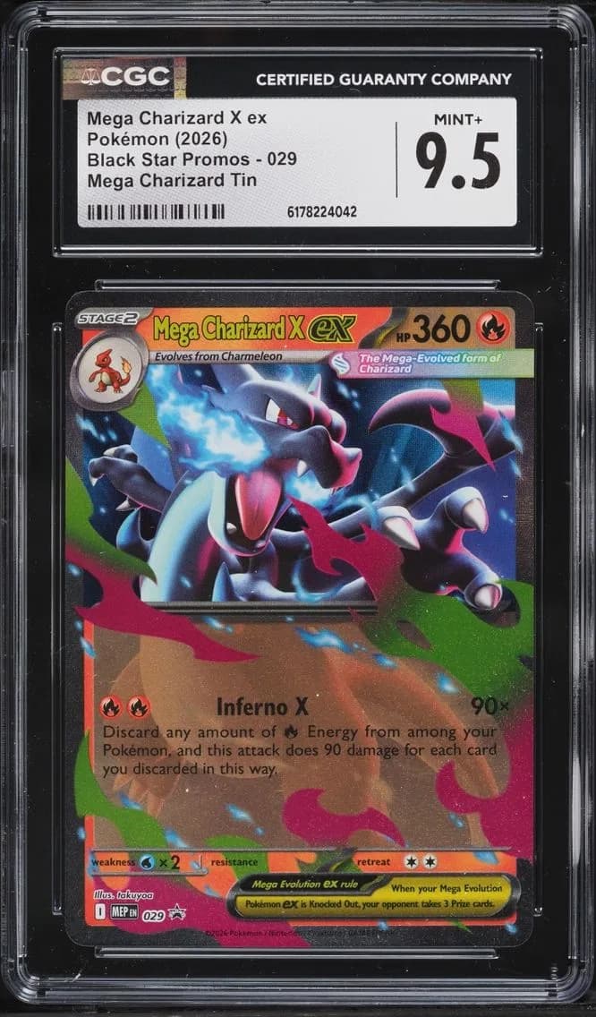 Mega Charizard X ex, Black Star Promos - Mega Evolution MEP EN, CGC 9.5