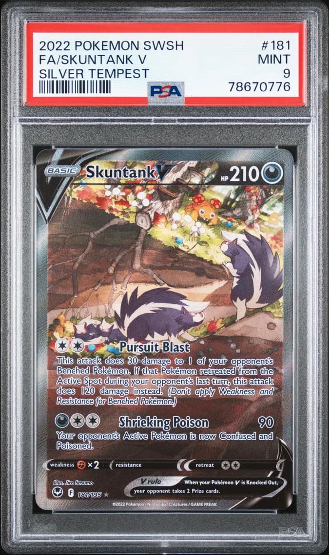 Skuntank V, Sword & Shield Silver Tempest, PSA 9