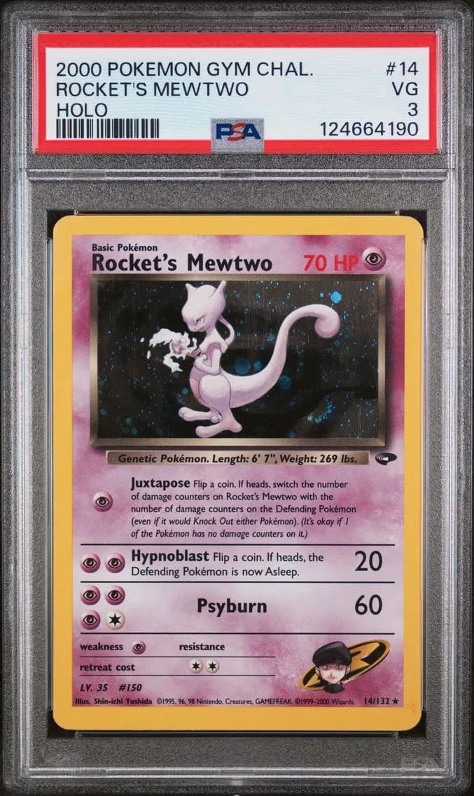 Rocket's Mewtwo, Gym Challenge, PSA 3