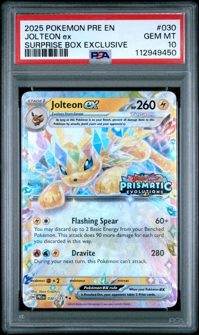 Jolteon EX, Prismatic Evolutions, PSA 10